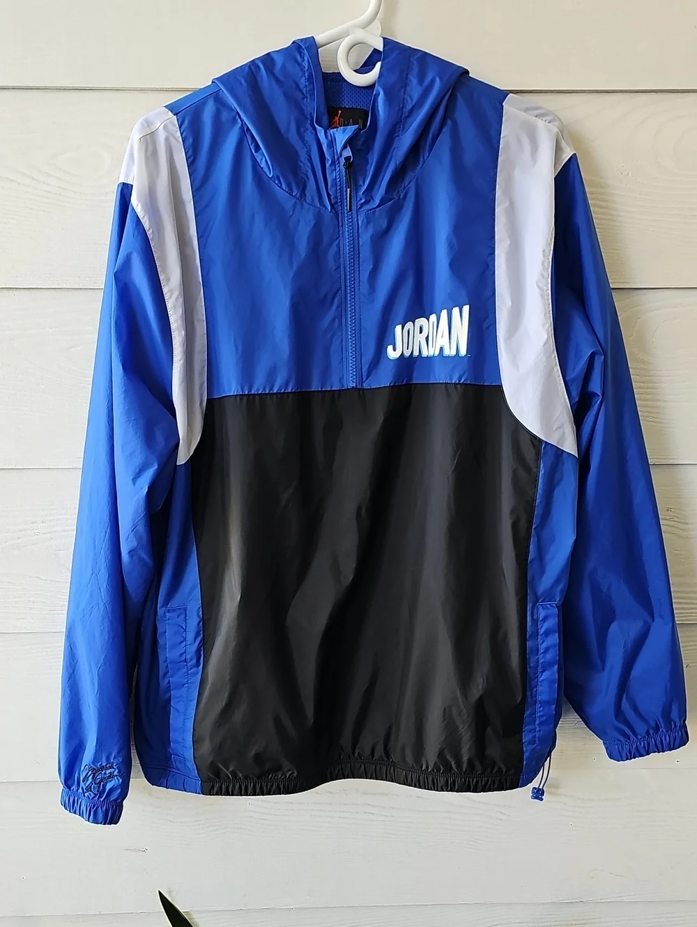 Jordan Flight MVP Woven Hooded Pullover Jacket Blue Black Men’s Large